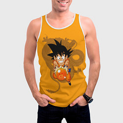 Майка-безрукавка мужская Kid Goku, цвет: 3D-белый — фото 2