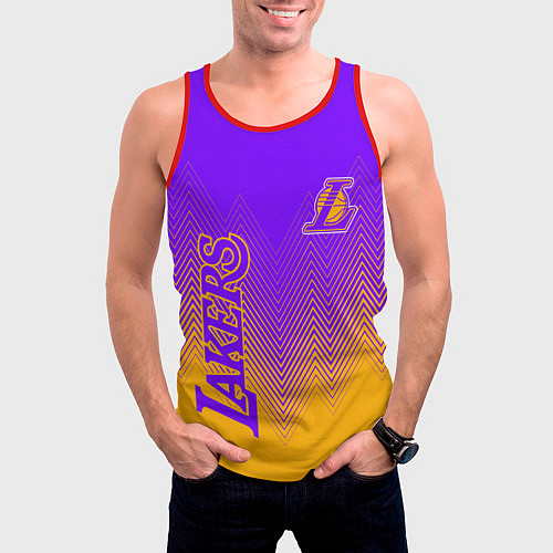 Мужская майка без рукавов LOS ANGELES LAKERS ЛЕЙКЕРС / 3D-Красный – фото 3