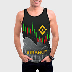 Майка-безрукавка мужская BINANCE БИНАНС ГРАФИК, цвет: 3D-черный — фото 2