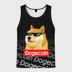 Майка-безрукавка мужская DOGECOIN DOGE ДОГИКОИН, цвет: 3D-черный