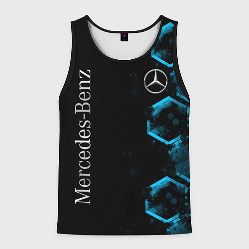 Мужская майка без рукавов Mercedes Мерседес Неон / 3D-Черный – фото 1