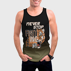 Майка-безрукавка мужская FIGHT TIGER тигр боец, цвет: 3D-черный — фото 2