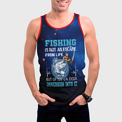 Майка-безрукавка мужская FISHING PLANET Рыбалка, цвет: 3D-красный — фото 2