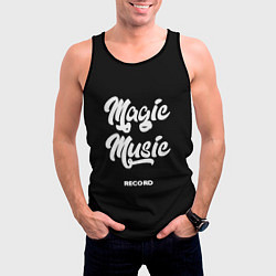 Майка-безрукавка мужская Magic Music Record White on Black, цвет: 3D-черный — фото 2