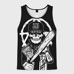Майка-безрукавка мужская Череп с битой, цвет: 3D-черный