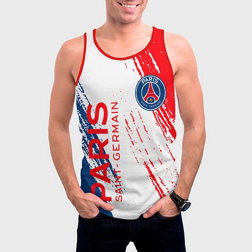 Мужская майка без рукавов ФК ПСЖ FC PSG PARIS SG / 3D-Красный – фото 3