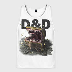 Майка-безрукавка мужская D&D Мимик-сундук ДнД, цвет: 3D-белый