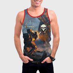 Майка-безрукавка мужская Battletech warrior, цвет: 3D-красный — фото 2