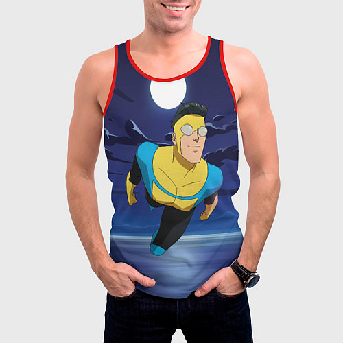 Мужская майка без рукавов Марк Грэйсон Неуязвимый / 3D-Красный – фото 3