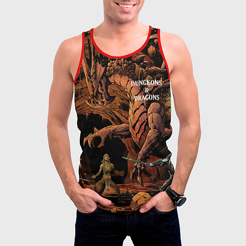 Мужская майка без рукавов Dungeons and Dragons Схватка / 3D-Красный – фото 3