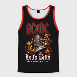 Майка-безрукавка мужская ACDC Hells Bells, цвет: 3D-красный