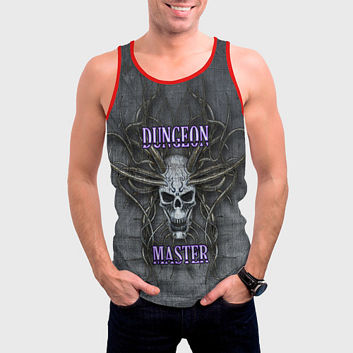Мужская майка без рукавов DM Dungeon Master SKULL / 3D-Красный – фото 3
