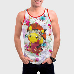 Майка-безрукавка мужская Пикачу - Гейша, цвет: 3D-красный — фото 2