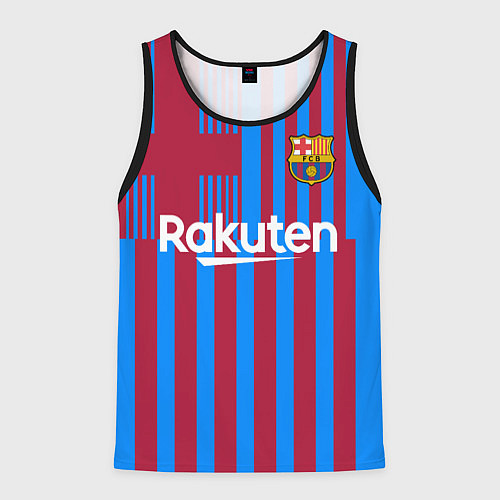 Мужская майка без рукавов Домашняя форма ФК «Барселона» / 3D-Черный – фото 1