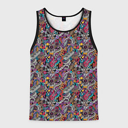 Майка-безрукавка мужская Музыкальные Инструменты, цвет: 3D-черный