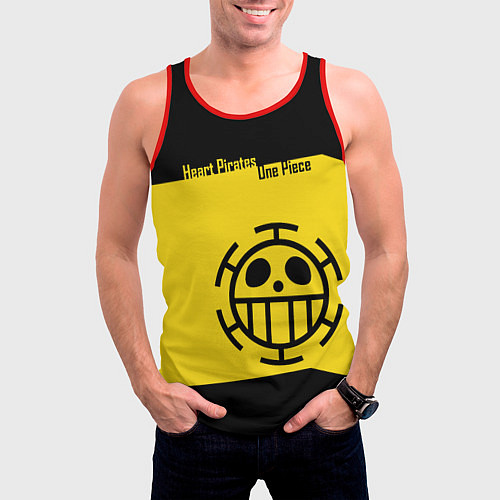 Мужская майка без рукавов Пираты Сердца One Piece / 3D-Красный – фото 3