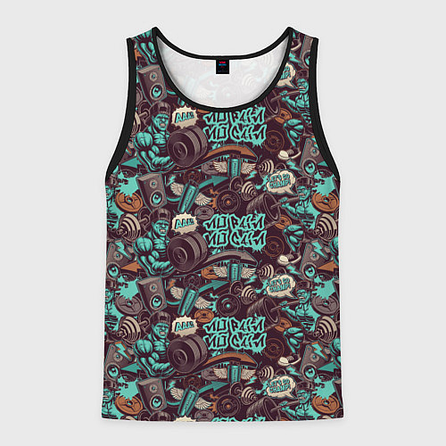 Мужская майка без рукавов Чувак на спорте / 3D-Черный – фото 1