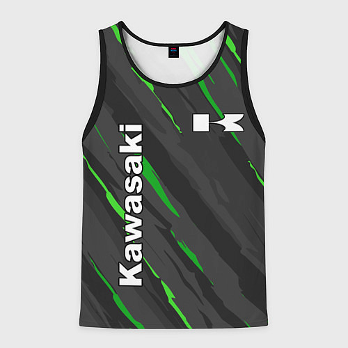 Мужская майка без рукавов KAWASAKI КАВАСАКИ SPORT / 3D-Черный – фото 1