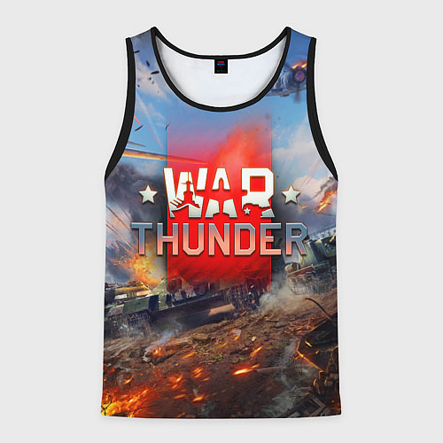 Мужская майка без рукавов WAR THUNDER ВАР ТАНДЕР / 3D-Черный – фото 1