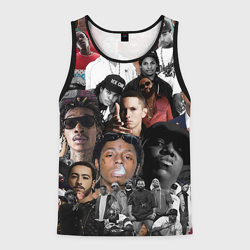 Мужская майка без рукавов Короли Рэпа KING RAP / 3D-Черный – фото 1