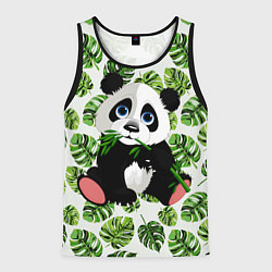 Майка-безрукавка мужская Милая Панда Летняя, цвет: 3D-черный