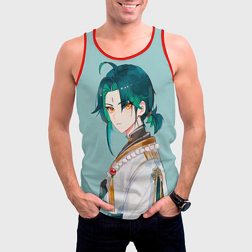 Мужская майка без рукавов Xiao Genshin Impact / 3D-Красный – фото 3