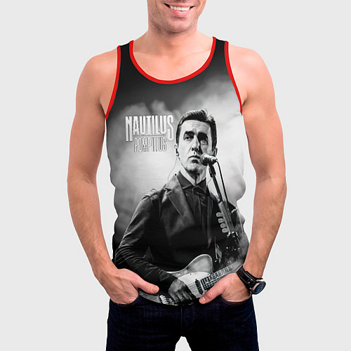 Мужская майка без рукавов Вячеслав Бутусов Наутилус Помпилиус / 3D-Красный – фото 3