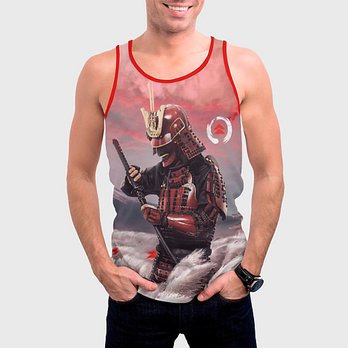 Мужская майка без рукавов Ghost of Tsushim Призрак Цусимы Z / 3D-Красный – фото 3