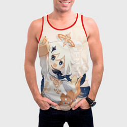 Майка-безрукавка мужская Genshin Impact, Паймон, цвет: 3D-красный — фото 2