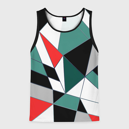 Мужская майка без рукавов Абстрактный геометрический / 3D-Черный – фото 1