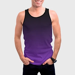 Майка-безрукавка мужская Ночной градиент Фиолетовый, цвет: 3D-черный — фото 2