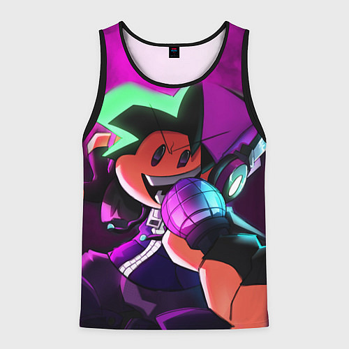 Мужская майка без рукавов Бойфренд Boyfriend FNF / 3D-Черный – фото 1