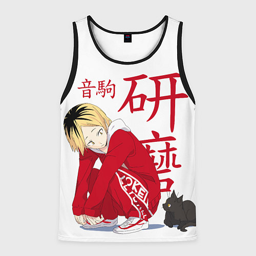 Мужская майка без рукавов Кенма Козуме, Haikyuu!! / 3D-Черный – фото 1