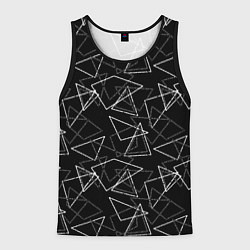 Майка-безрукавка мужская Черно-белый геометрический, цвет: 3D-черный