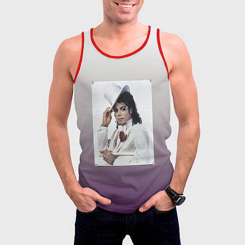 Мужская майка без рукавов Майкл Джексон навсегда / 3D-Красный – фото 3