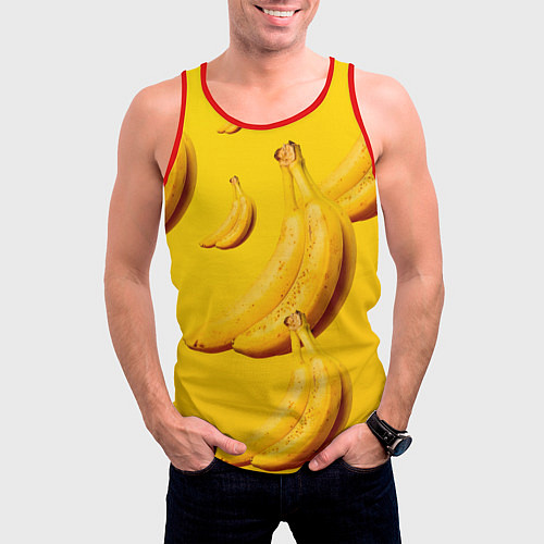 Мужская майка без рукавов Банановый рай / 3D-Красный – фото 3