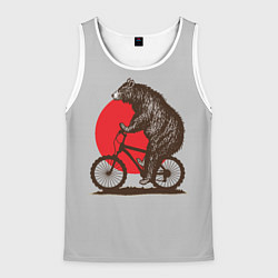 Майка-безрукавка мужская Медведь на велосиеде, цвет: 3D-белый