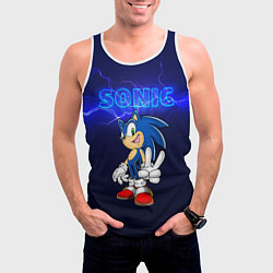 Майка-безрукавка мужская SONIK СУПЕР СОНИК, цвет: 3D-белый — фото 2