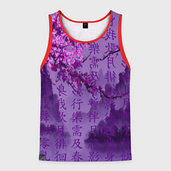 Майка-безрукавка мужская Фиолетовый китай, цвет: 3D-красный