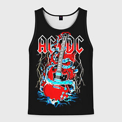 Майка-безрукавка мужская ACDC гитара, цвет: 3D-черный