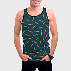 Майка-безрукавка мужская Морковки паттерн, цвет: 3D-черный — фото 2