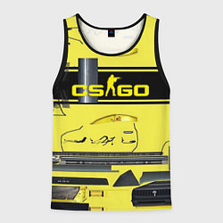 Майка-безрукавка мужская CS GO YELLOW SKIN, цвет: 3D-черный