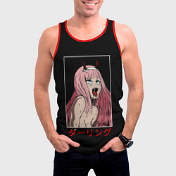 Майка-безрукавка мужская Зеро ту ahegao франкс, цвет: 3D-красный — фото 2
