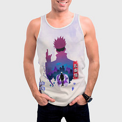 Майка-безрукавка мужская Годжо Сатору Магическая битва, цвет: 3D-белый — фото 2