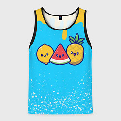 Майка-безрукавка мужская ЛИМОН АРБУЗ АНАНАС, цвет: 3D-черный