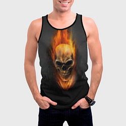 Майка-безрукавка мужская Призрак в огне, цвет: 3D-черный — фото 2