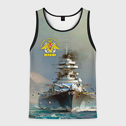 Майка-безрукавка мужская ВМФ Военно-Морской Флот, цвет: 3D-черный