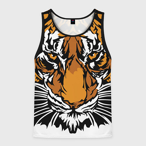 Мужская майка без рукавов Взгляд хозяина джунглей / 3D-Черный – фото 1