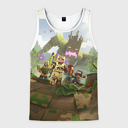 Майка-безрукавка мужская МАЙНКРАФТ ГЕРОИ ПРОТИВ ЗЛА, цвет: 3D-белый