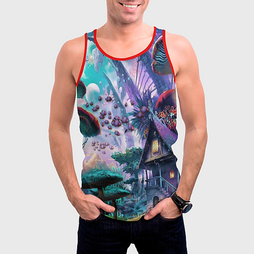 Мужская майка без рукавов FantasyFish / 3D-Красный – фото 3
